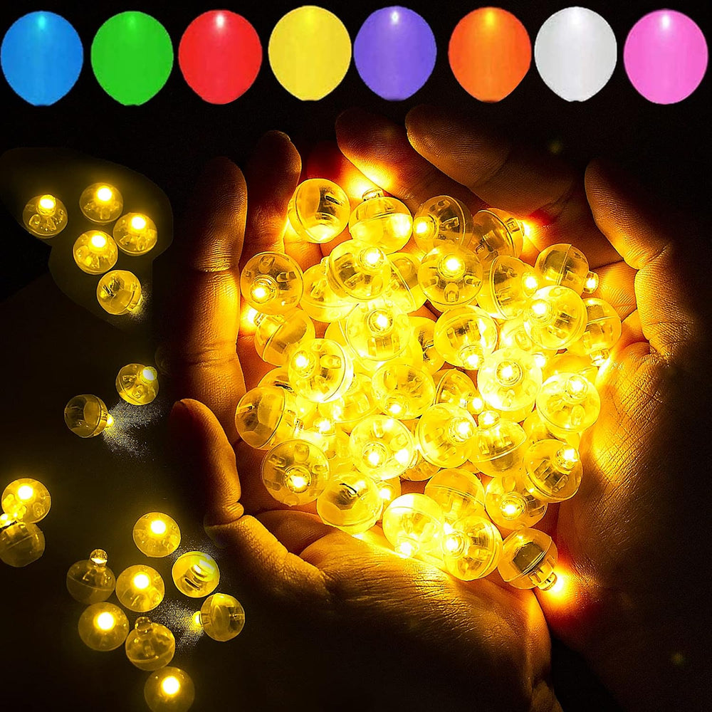 200pcs Yellow LED Balloon Light, Tiny Led Lights Round LED Ball Lamp for Ball...