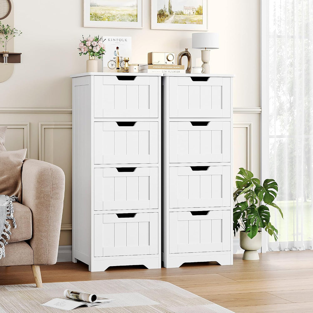 FOTOSOK Bathroom Storage Cabinet with 4 Drawers, Small Bathroom Cabinet