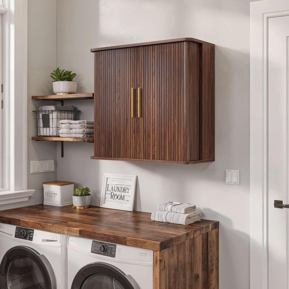 FIMELLO 29.5" W Bathroom Wall Cabinet, Laundry Room Cabinets Wall Mounte...