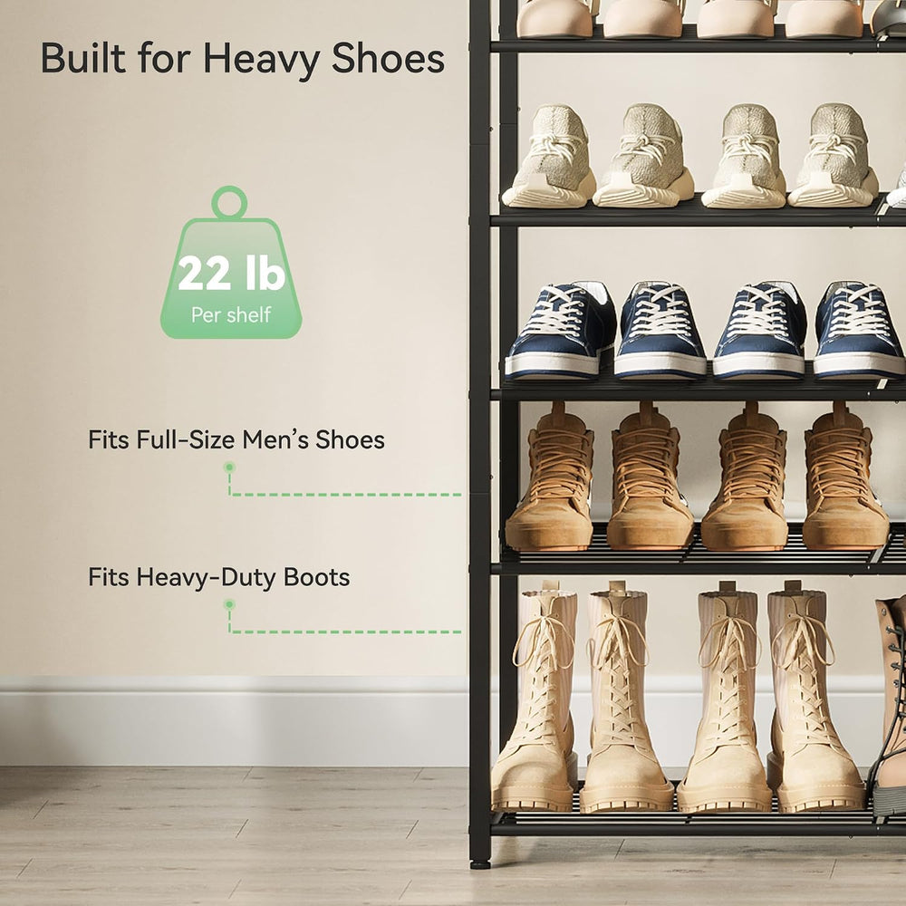 Nunsino Shoe Rack, Metal Shoe Organizer, 6 Tier Garage Shoe Rack Max Holds 30...