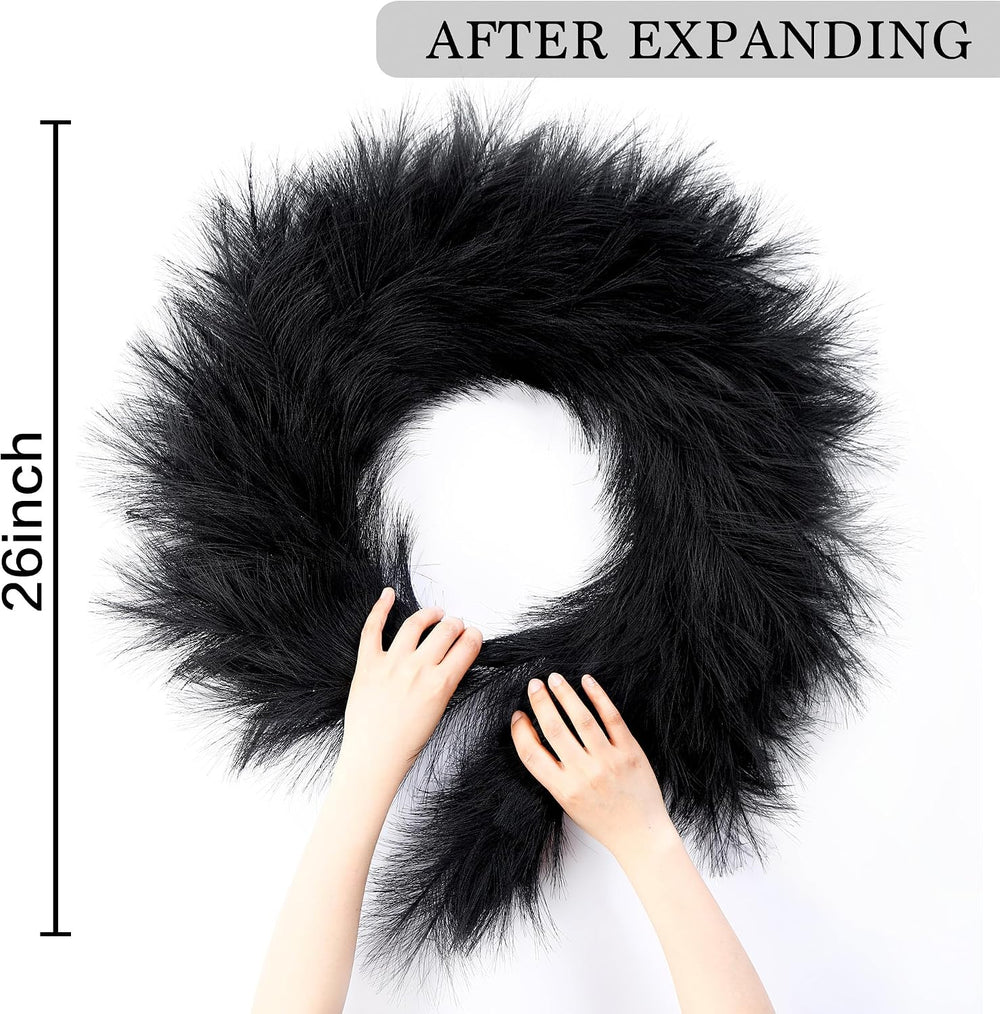Sggvecsy Pampas Grass Wreath 26’’ Faux Pampas Wreath for All Seasons Artifici...