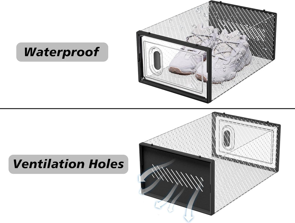 SIMPDIY Clear Shoe Storage Boxes, Stackable Shoe Organizer for Closet