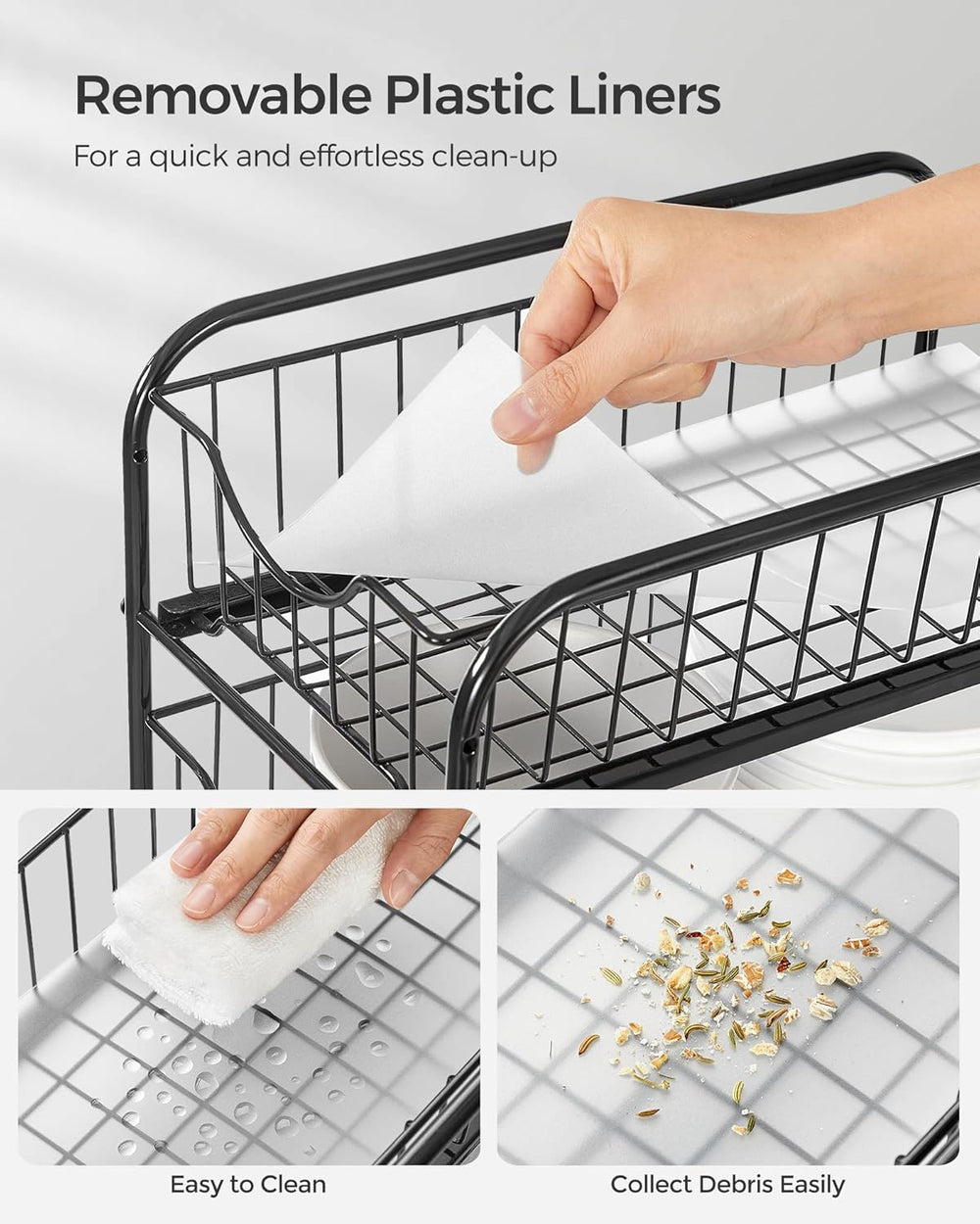 SONGMICS 4-Tier Under Sink Pull Out Organizer, Kitchen Bathroom Spice Rack