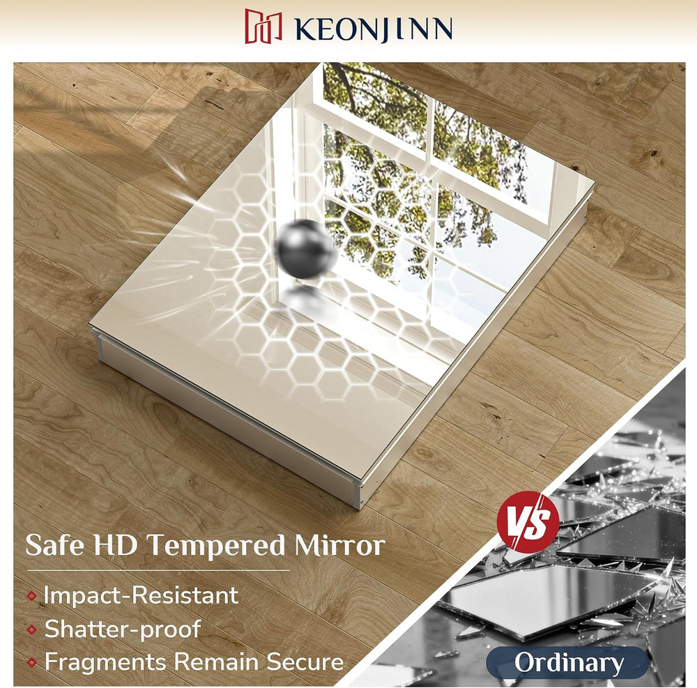 Keonjinn 48 x 26 Inch Bathroom Medicine Cabinets Mirror, Adjustable Shelves