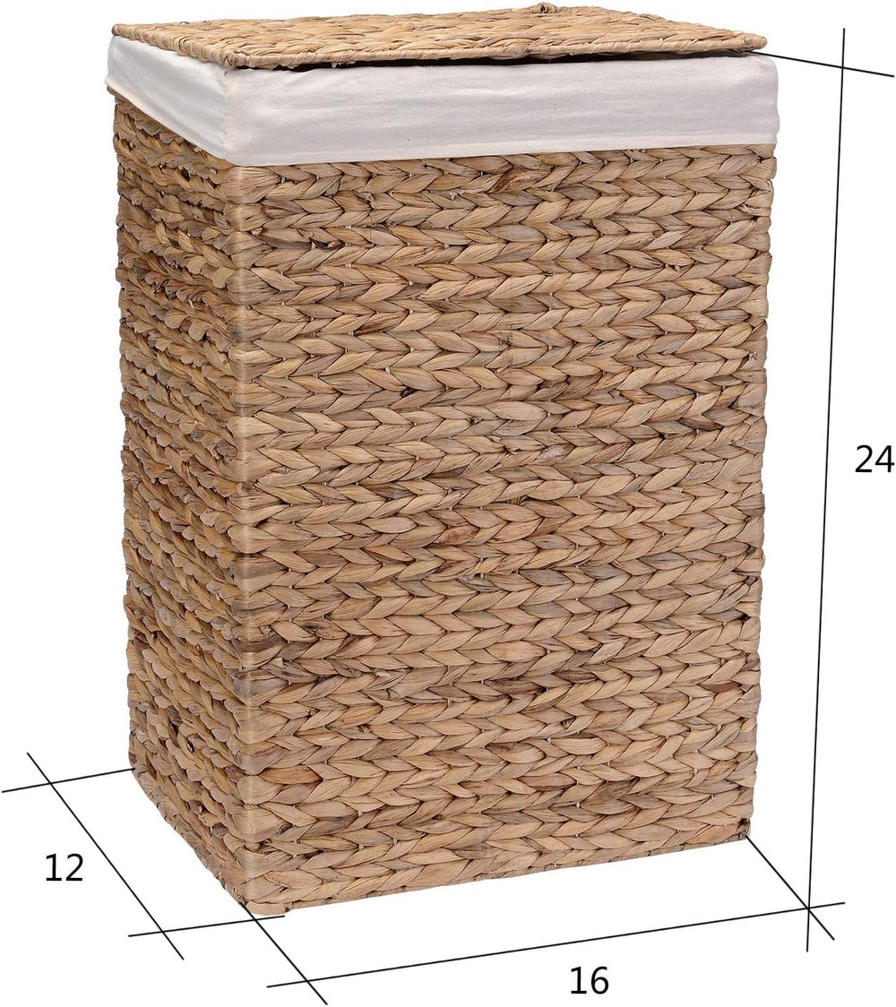 Lavish Home Handmade Wicker Laundry Hampers, Natural, Set of 2, 26”/24”