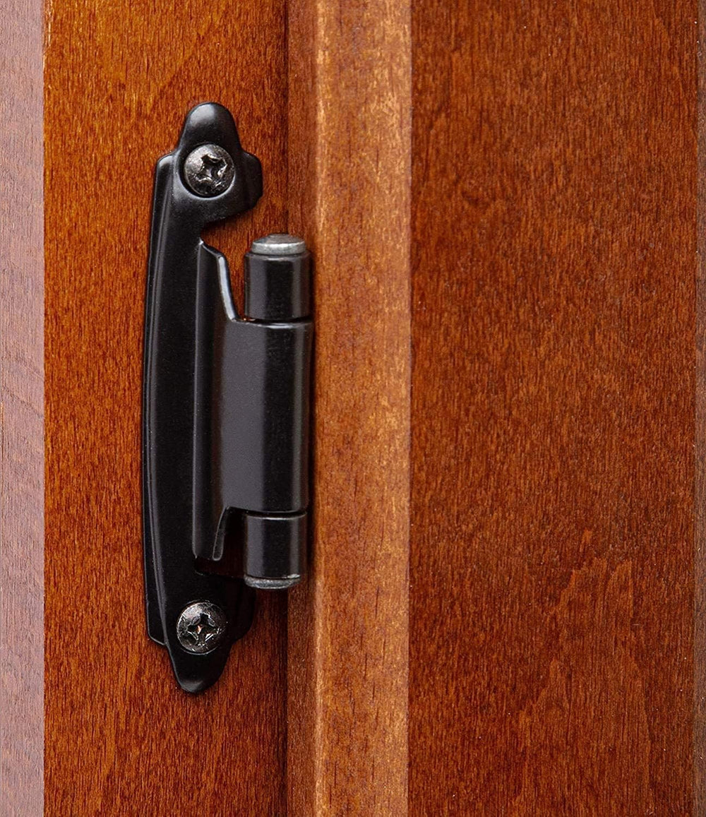 Decobasics 1/2" Overlay Matte Black Cabinet Hinges 50 Pack (25 Pair) Sel...