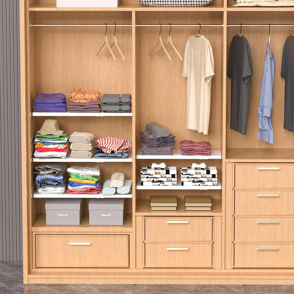 Expandable Closet Shelves, Adjustable Metal Closet Organizers and Storage She...