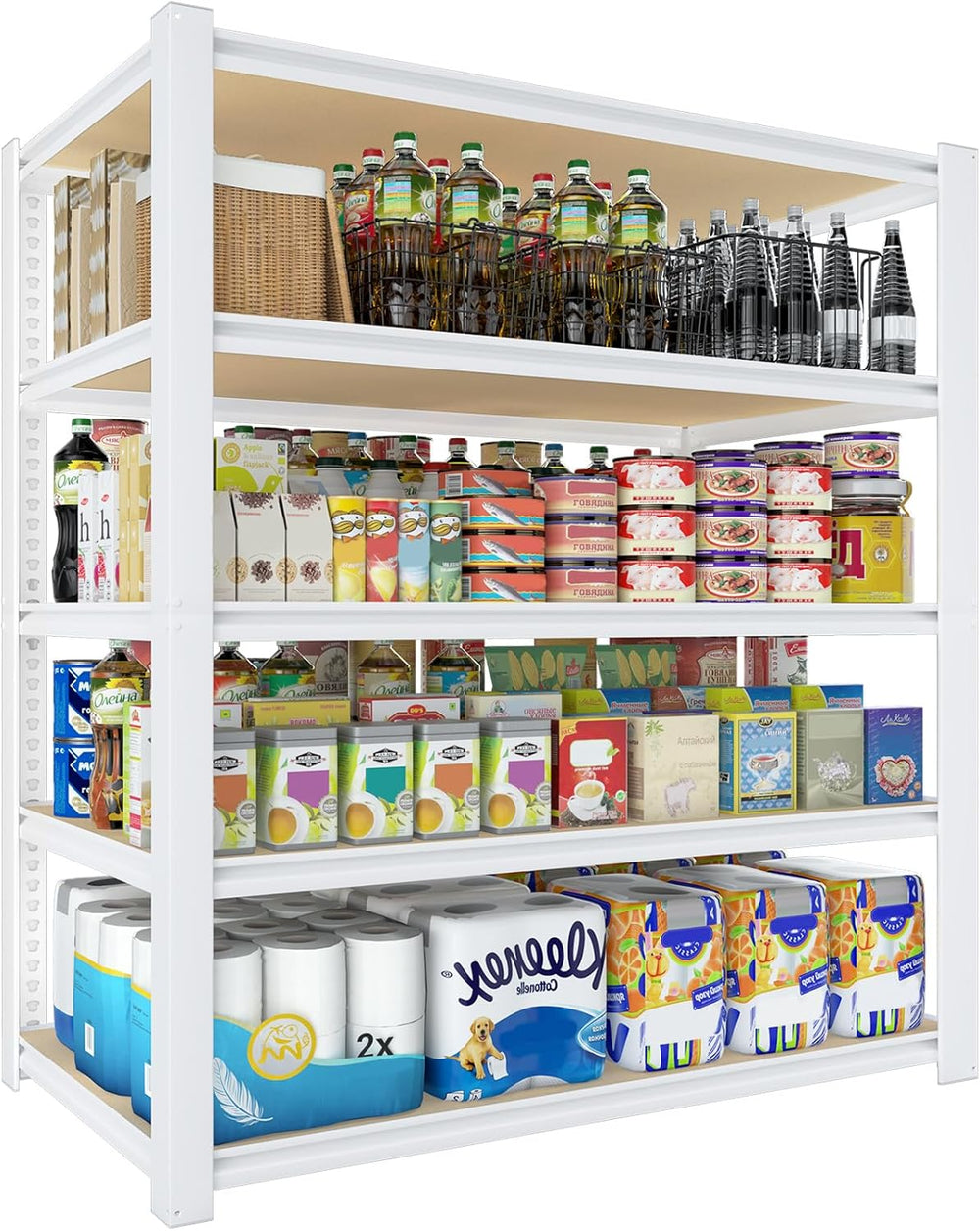 PrimeZone 36"W x 16"D x 72"H Closet Storage Shelves, 5-Tier Me...