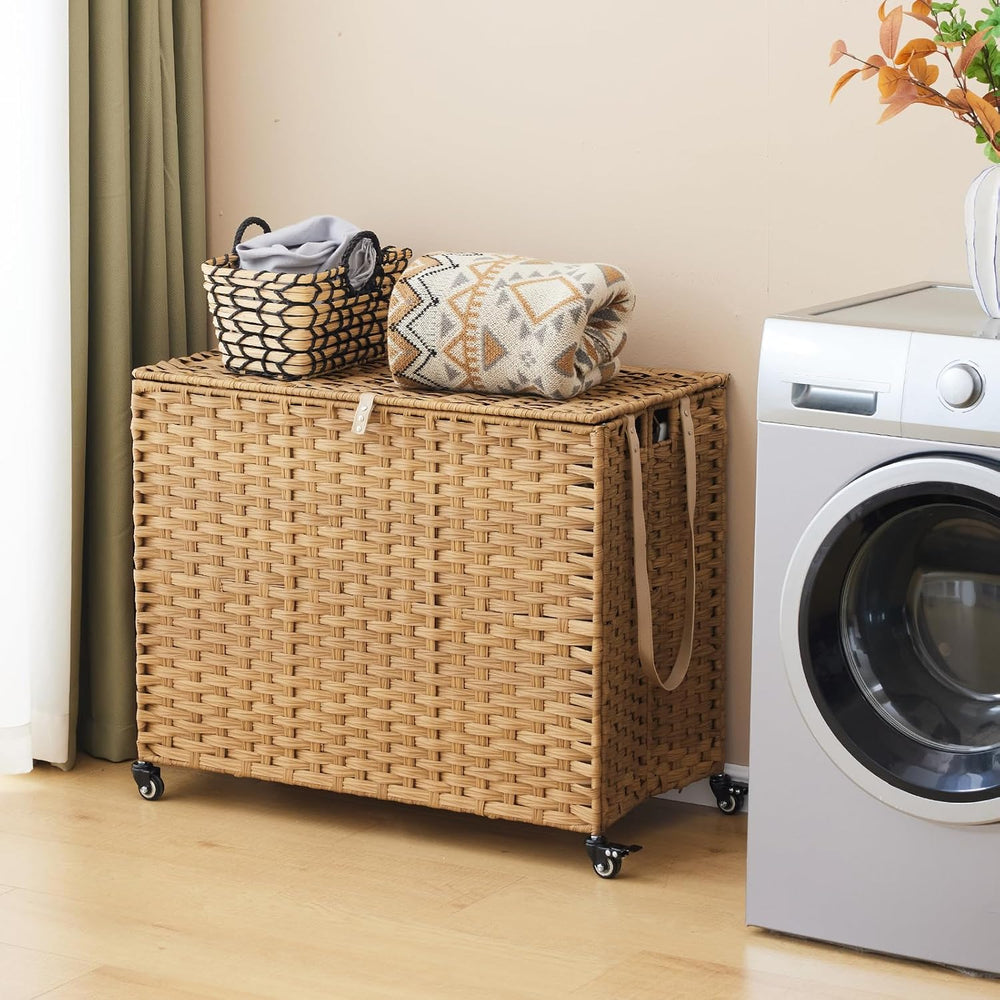 Laundry Hamper with Wheels, 52.8 Gallon(200L) Rolling Laundry Basket with Lid...