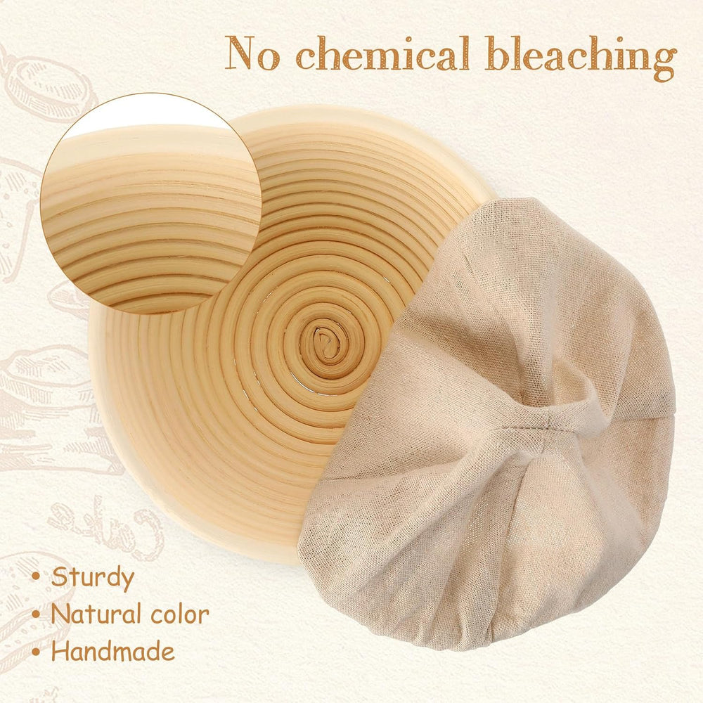Irenare 10 Pcs Bread Banneton Proofing Basket Round Dough Sourdough Proofing ...