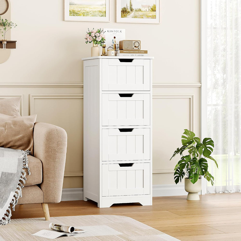 FOTOSOK Bathroom Storage Cabinet with 4 Drawers, Small Bathroom Cabinet
