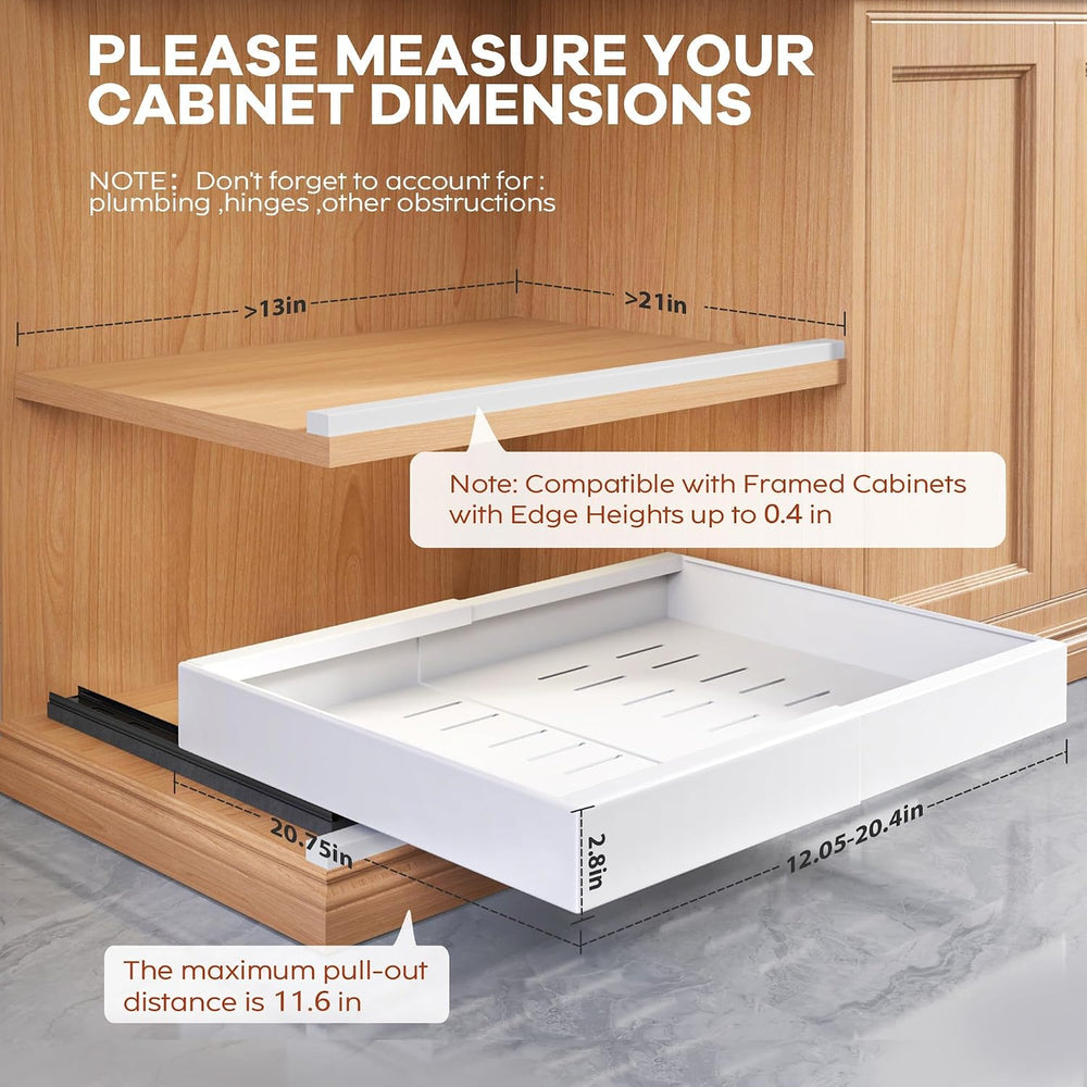 Seinloes 2Pack Expandable Pull Out Cabinet Organizer 21"Deep With Raisin...