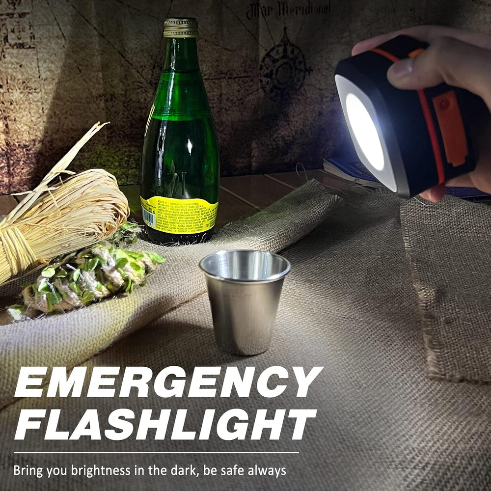 DIBMS 2-Pack Folding Solar Camping Lantern Flashlights Rechargeable Light