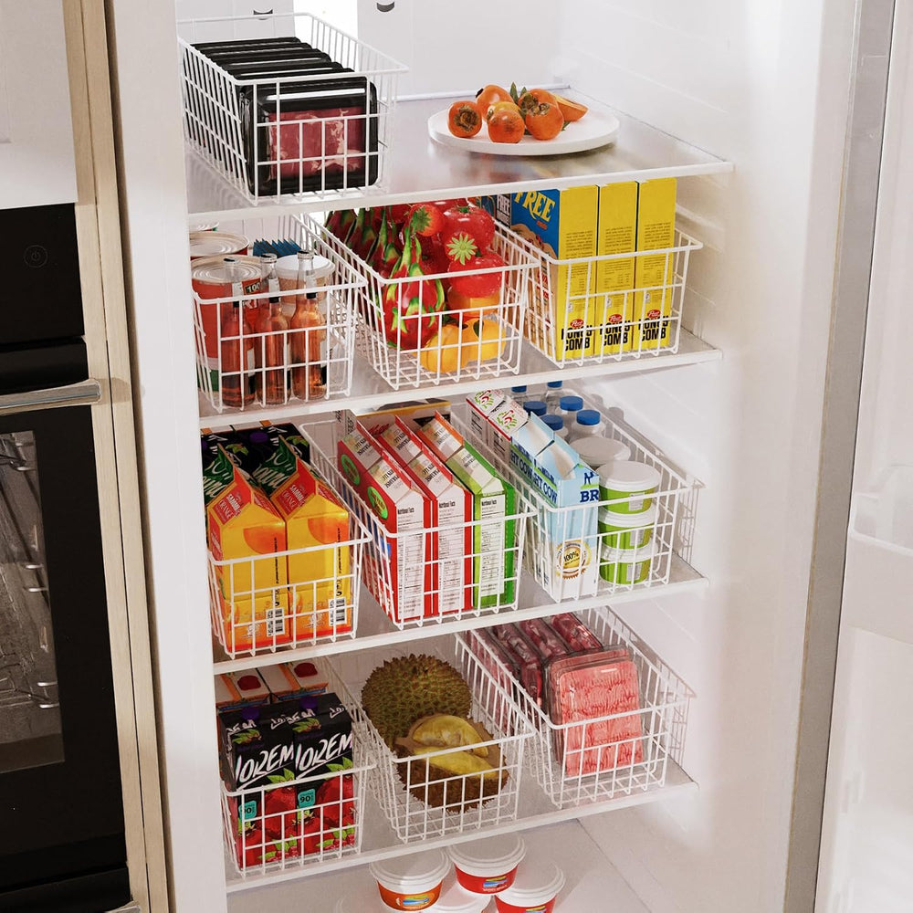 Orgneas Upright Freezer Organizer Bins Metal Wire Storage Container Basket