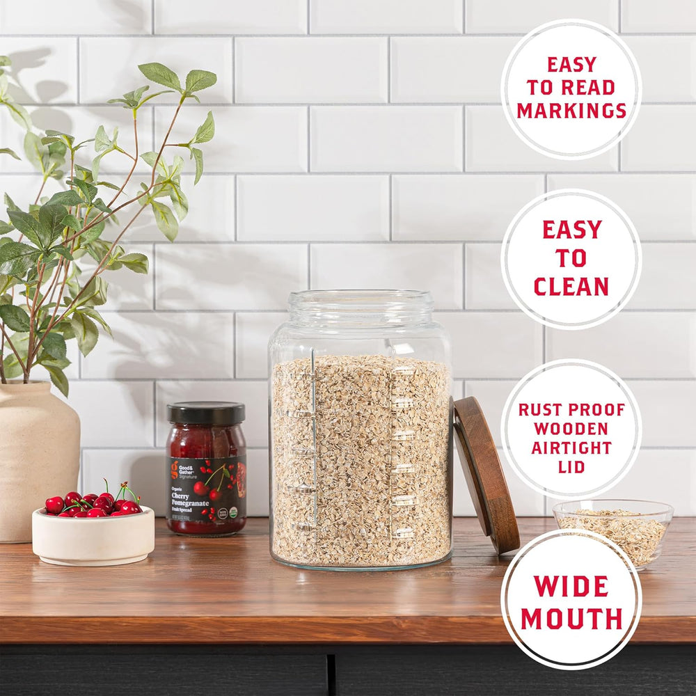 kitchentoolz Extra Large Mason Jar - 1 Gallon Glass Wide Mouth Jar with Airti...