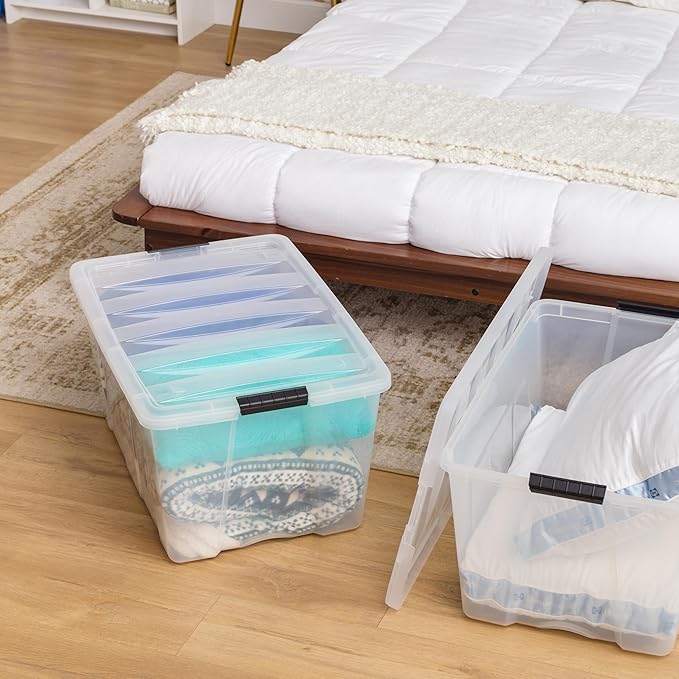 IRIS USA 94 Qt Stackable Plastic Storage Bins (2-Pack)