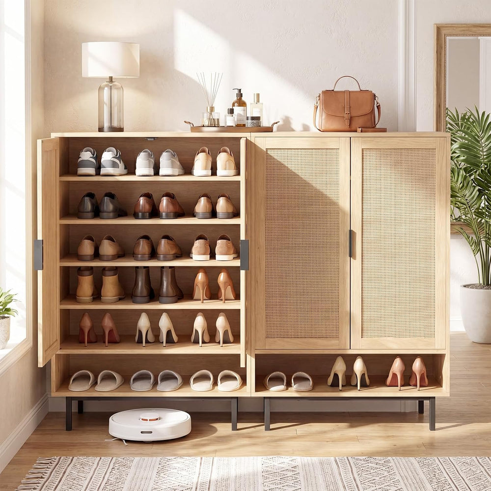 LOKO Shoe Storage Cabinet, Freestanding Hidden Shoe Cabinet (Natural)
