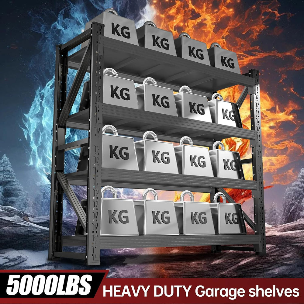 60" W x 24" D x 79" H Metal Garage Shelving Heavy Duty, 4 Tier...