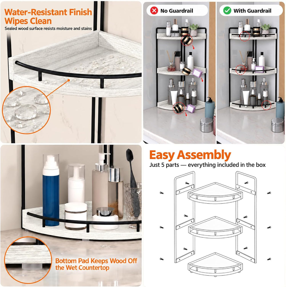 Dorhors Corner Bathroom Organizer Countertop,Vanity Counter Storage Shelf