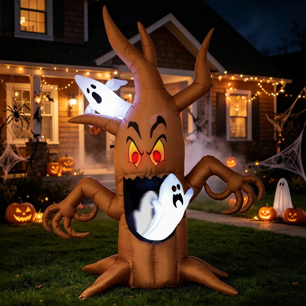 Oasis Trim 8Ft Inflatables Halloween Ghost Tree — Outdoor Yard Decoration