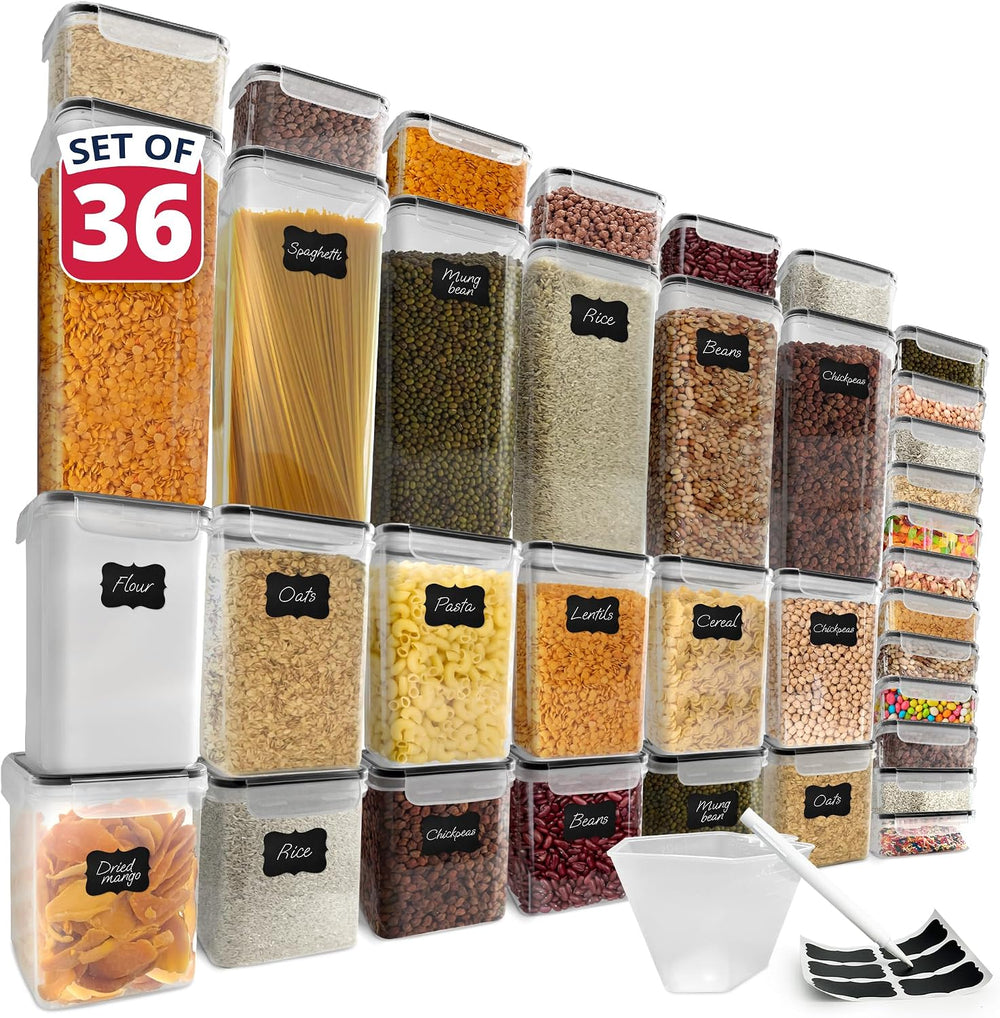 Reli. Pantry Organizers and Storage (36 Sets) Food Containers with Lids