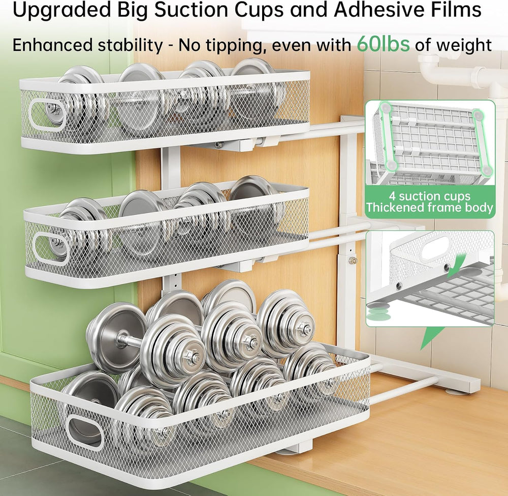 3-Tier Under Sink Organizer, Pull Out Cabinet Organizer for Kitchen & Bath