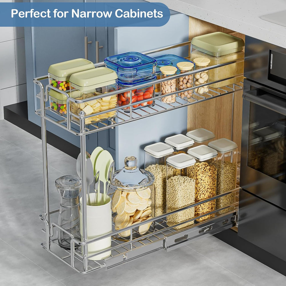 ROOMTEC Pull Out Cabinet Organizer for Narrow Cabinet (8.5" W X 21.5&quo...