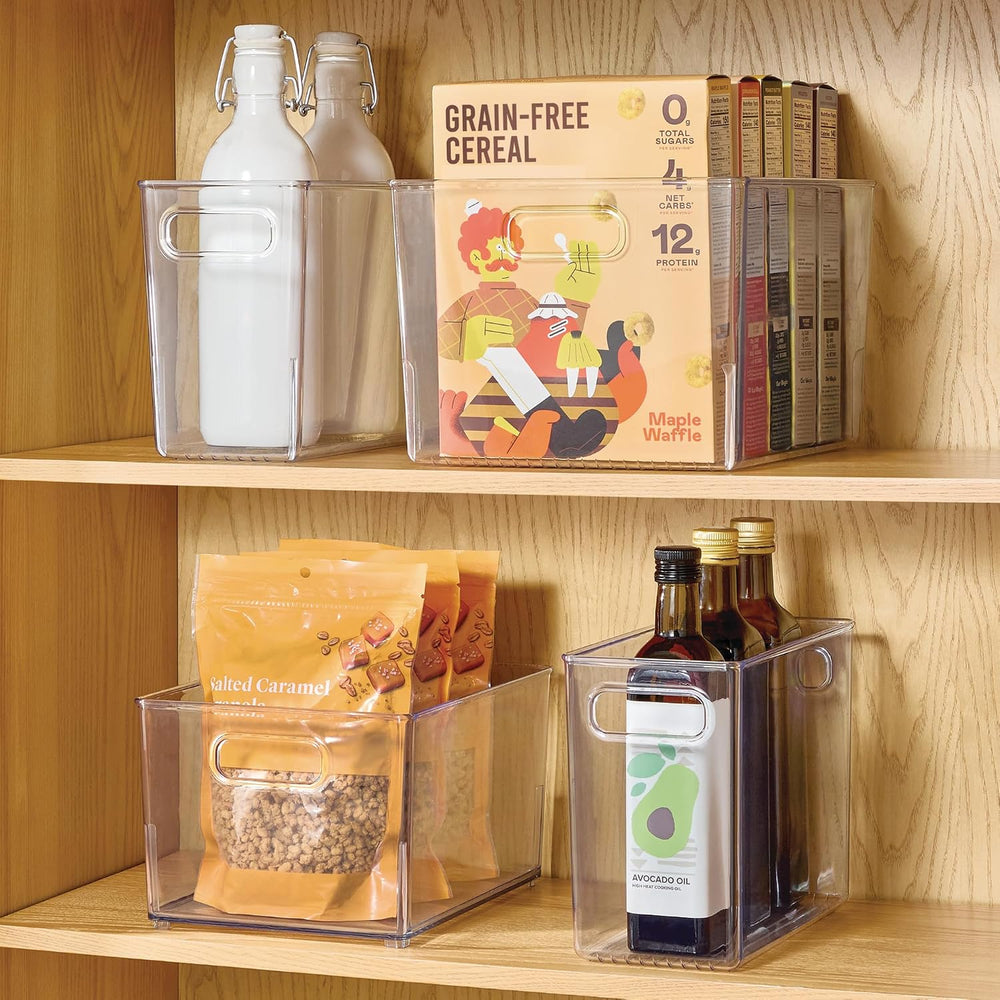 iDesign Storage Bin with Handles, Set of 2, Clear