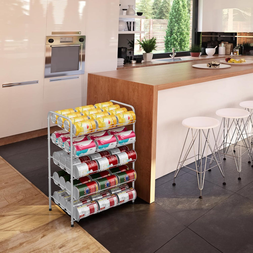 Vrisa Can Organizer for Pantry Canned Food Storage Rack for Kitchen, Silver