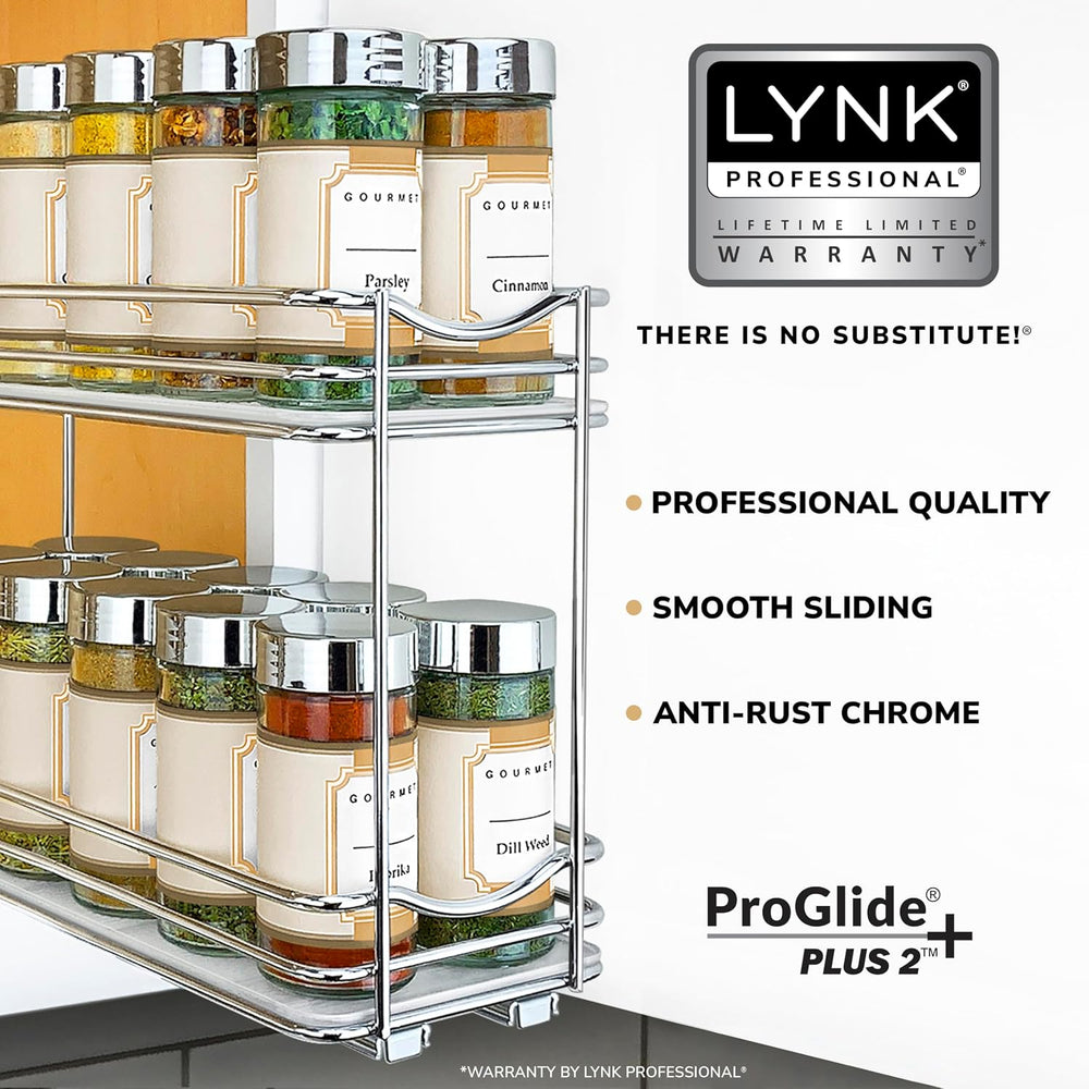 LYNK PROFESSIONAL® Pull Out Spice Organization for Cabinets - 4-3/8 inch Wide...