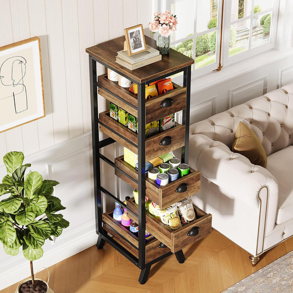 Tribesigns 5-Tier Narrow Kitchen Stand Fruit and Vegetable Storage Rack