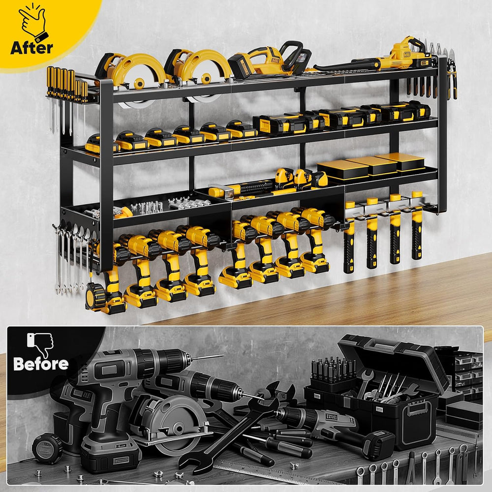 POKIPO 49" W Large Power Tool Organizer Wall Mount, 4 Layer Heavy Duty L...