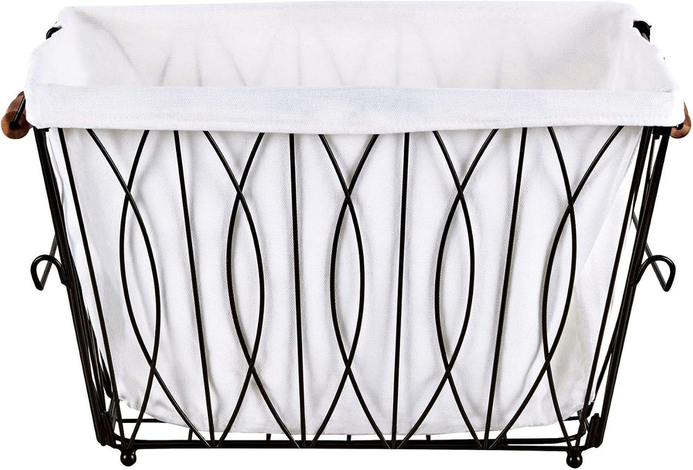 Artesa Verona Collapsible Laundry Cart with Basket, Black Large