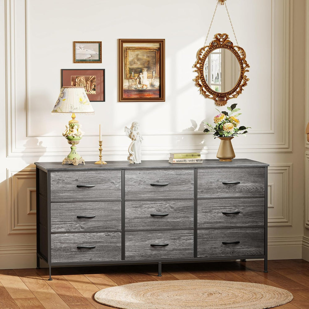 Huuger 9 Drawer Dresser for Bedroom, 47 Inch Dresser TV Stand for 50, 55 Inch...