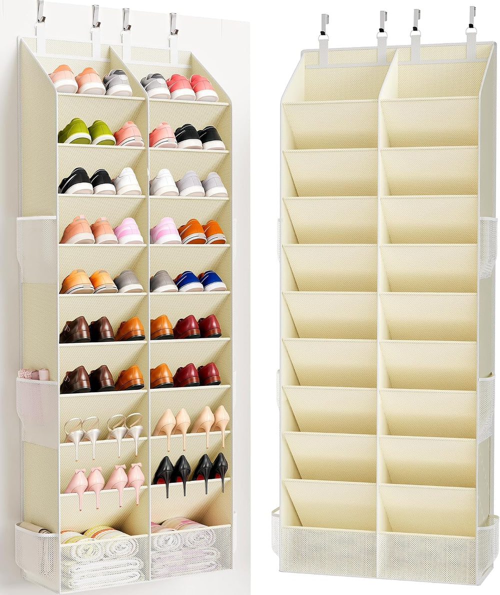 Over the Door Shoe Organizer, 20-30 Pairs Heavy-Duty Hanging Shoe Storage wit...