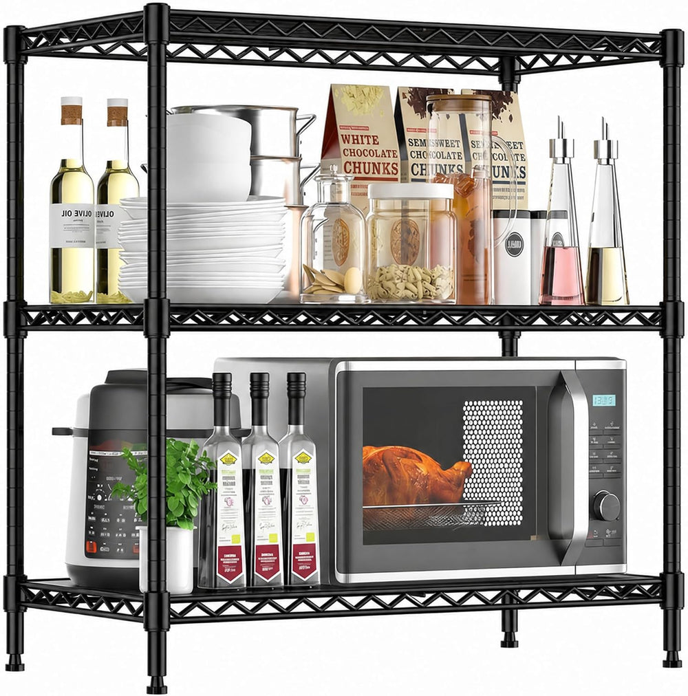 Storage Shelves - 3 Tier Metal Shelving Unit, 14" D × 36" W × 36&qu...