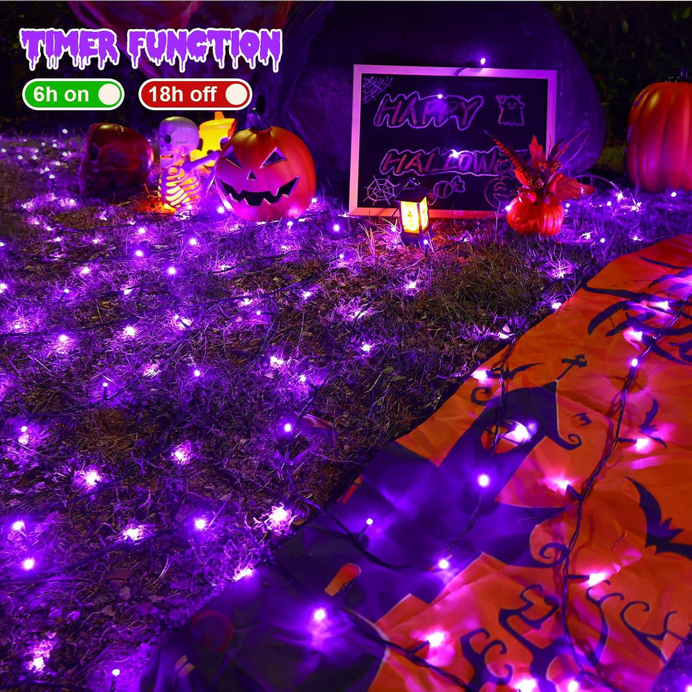 QITONG 165ft 500 LED Purple Halloween Lights Outdoor Waterproof, String Light...