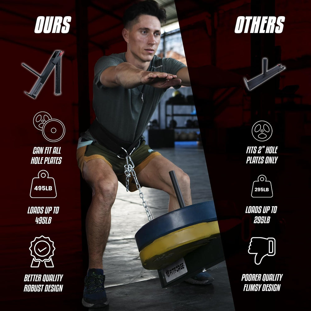 FitForge Belt Squat Attachment for Rack and Squat Belt - Space Saving Power R...