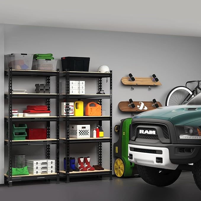PrimeZone Storage Shelves 5 Tier Adjustable Garage Storage Shelving, Heavy Duty
