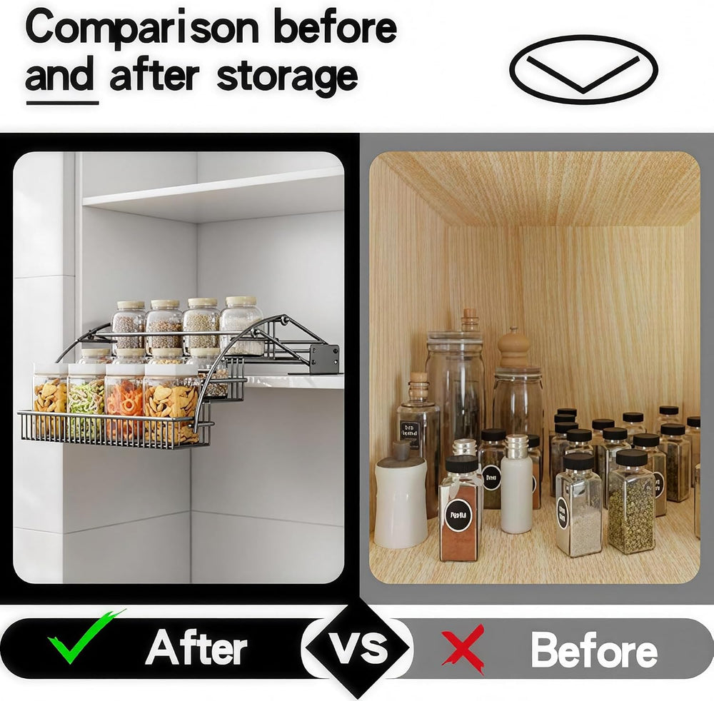 3-Tier Pull Down Spice Rack Organizer Expandable Pull-Out for Upper Cabinet