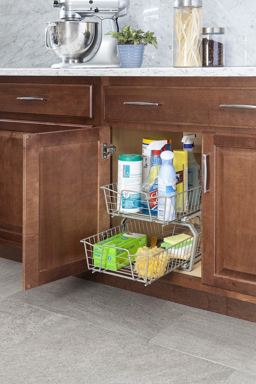 ClosetMaid 11 in. Pull Out Cabinet Organizer, 2 Tier, Heavy Duty, Slide Out P...