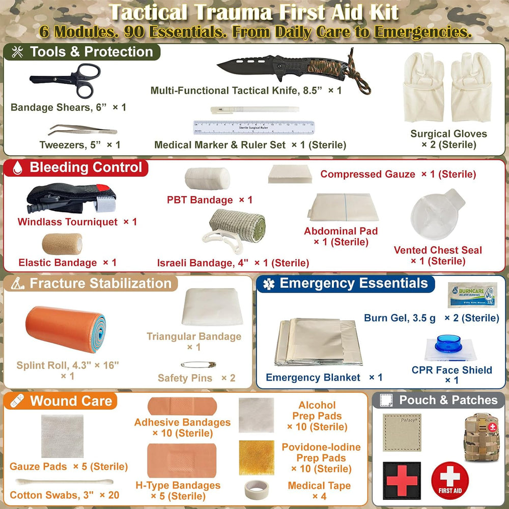 Survival Kit Tactical Emergency Kit, Portable IFAK MOLLE Survival Kit