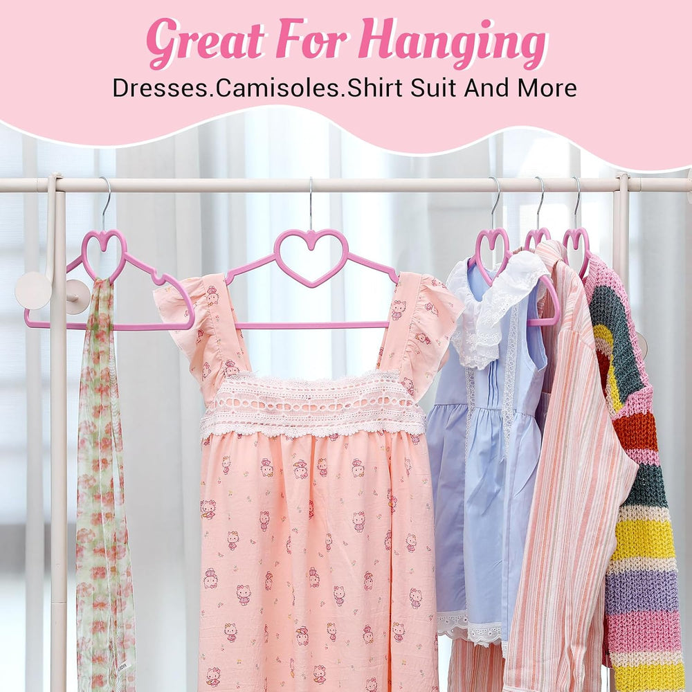 Plastic Hangers 80 Pack, Pink Clothes Hanger with 10 Clips- Ultra Thin Space ...