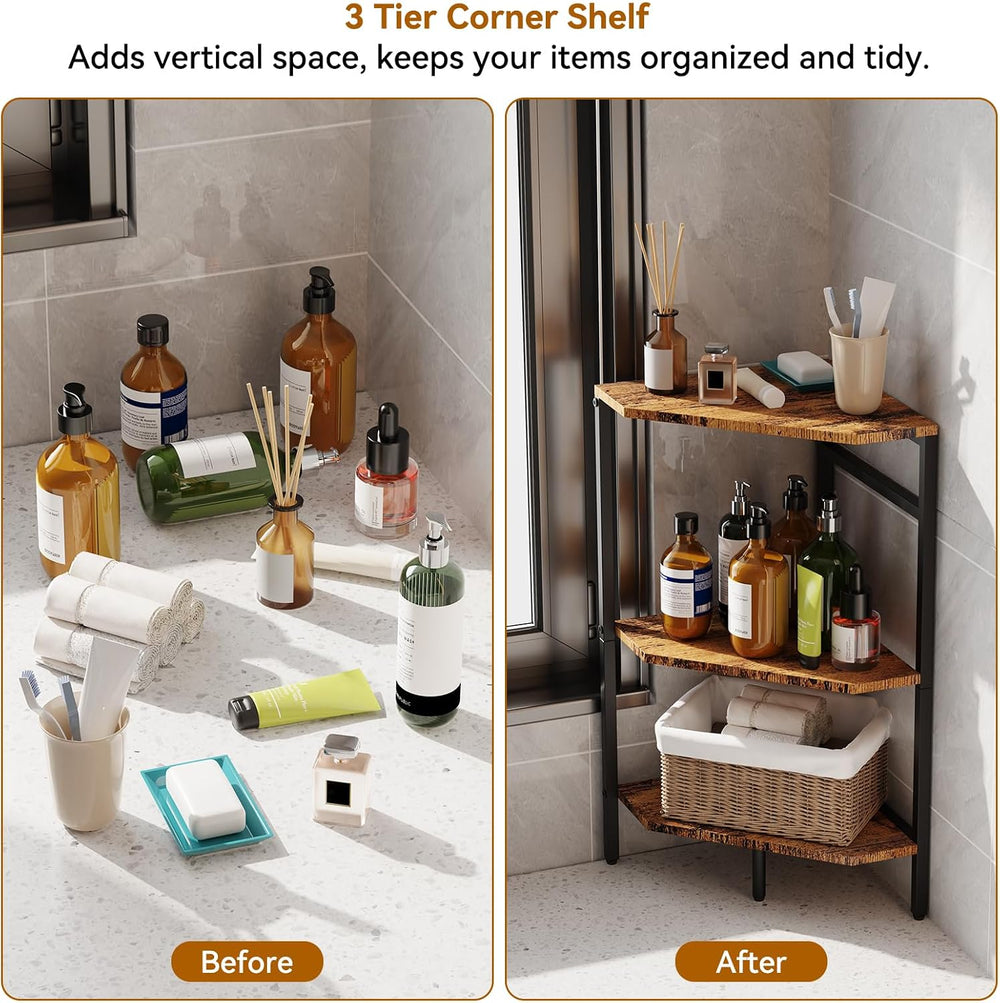 CADUKE Pedestal Sink Storage, 2 Pack Bathroom Under Vanity Storage Shelf