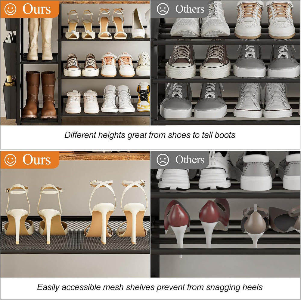 Shoe Racks Bench,Shoe Organizer with Bench for Closet- Free Standing Boot and...