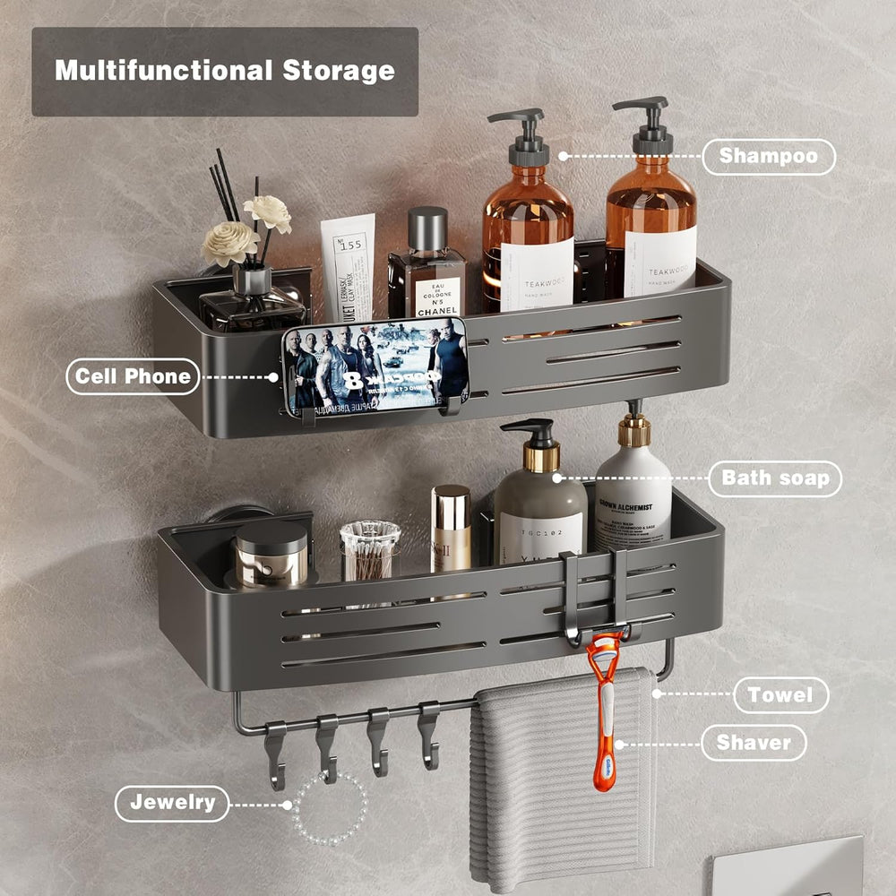Shower Caddy Suction Cup, 2 Pack Shower Shelves for Inside Shower No Drilling...
