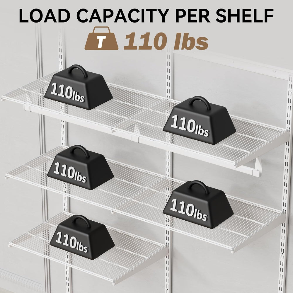 2Ft Wall Mounted Wire Closet System, White