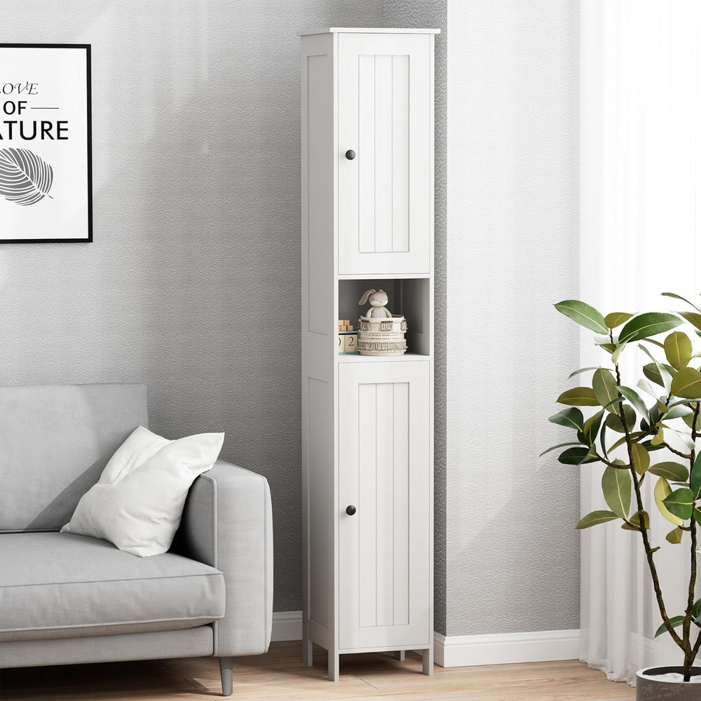 Tall Bathroom Storage Cabinet with 2 Doors, Slim Bathroom Cabinet