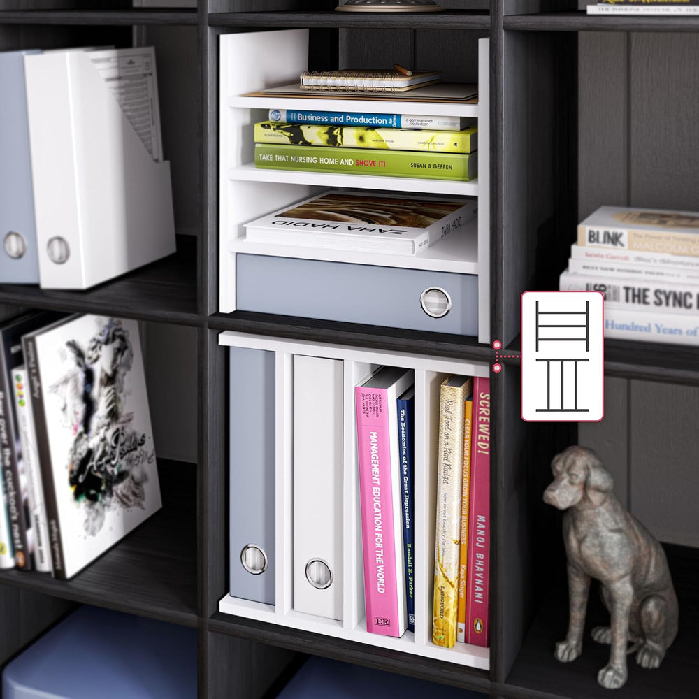 Ballucci 4-Tier Paper Sorter and File Organizer for Desk, Wood Mail Sorter, F...