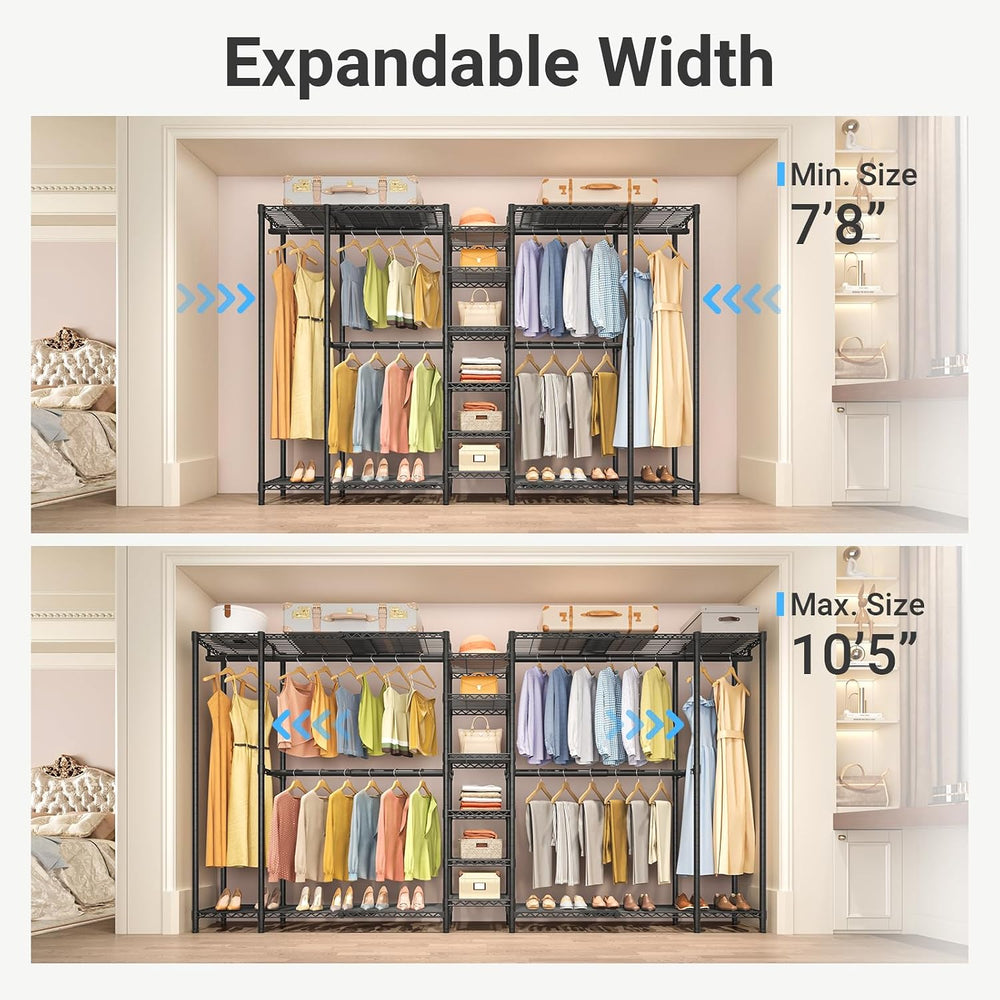 VIPEK X5 Extra Large Expandable Clothes Rack, Closet Organizer System Black